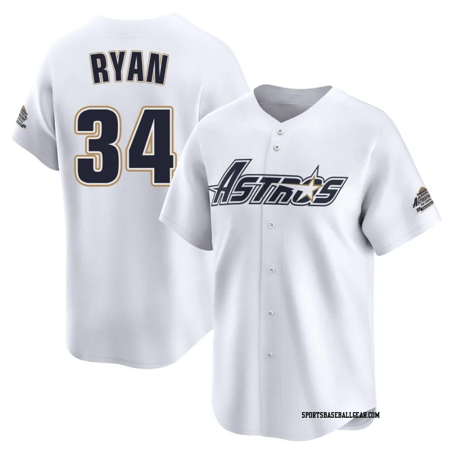 Nolan Ryan Youth Houston Astros White Limited Throwback Cooperstown Collection Jersey