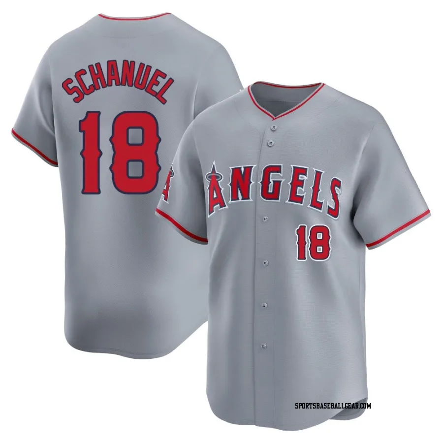 Nolan Schanuel Men's Los Angeles Angels Gray Limited Away Jersey