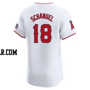 Nolan Schanuel Men's Los Angeles Angels White Elite Home Patch Jersey