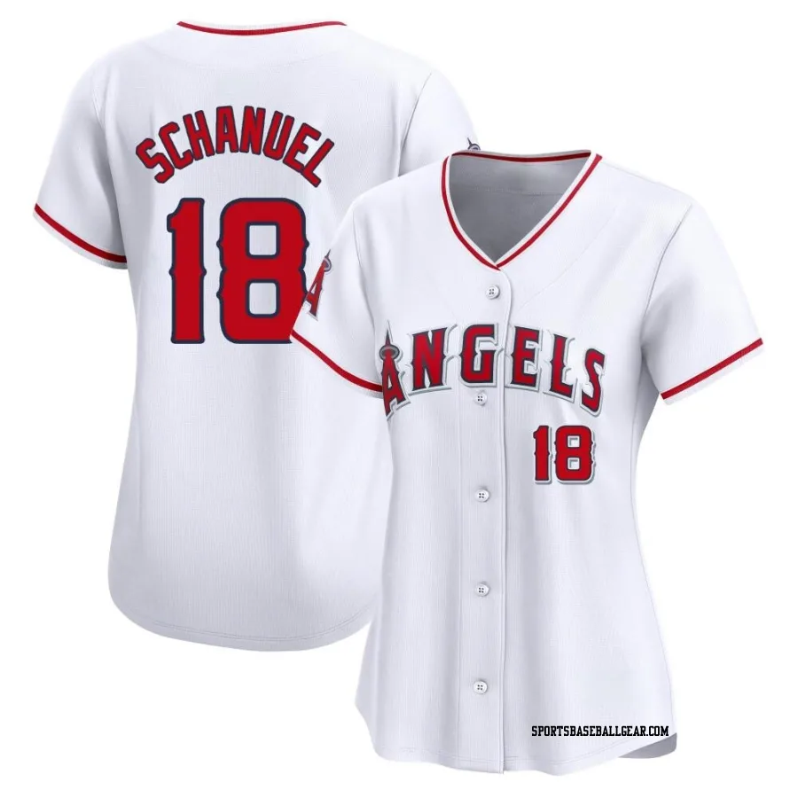 Nolan Schanuel Women's Los Angeles Angels White Limited Home Jersey