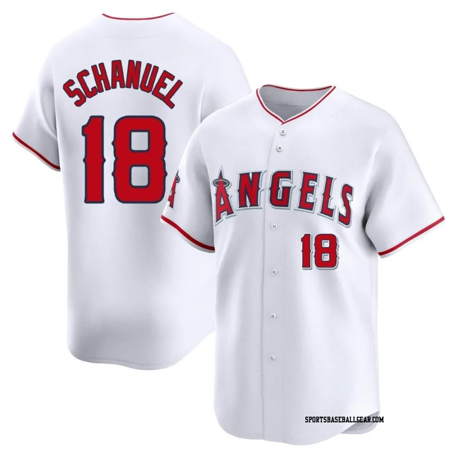 Nolan Schanuel Youth Los Angeles Angels White Limited Home Jersey