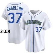 Norm Charlton Men's Seattle Mariners White Limited Throwback Cooperstown Collection Jersey