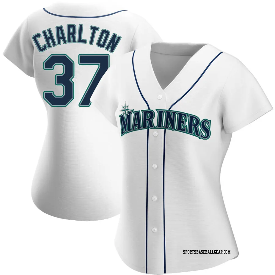 Norm Charlton Women's Seattle Mariners White Authentic Home Jersey