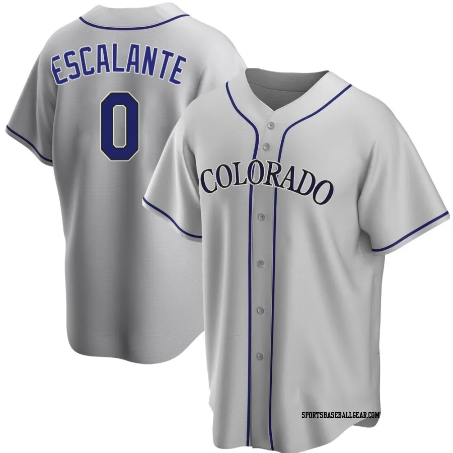 Oby Escalante Men's Colorado Rockies Gray Replica Road Jersey