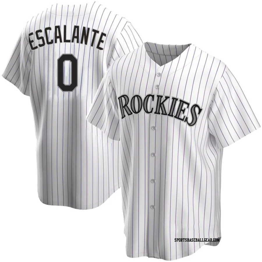 Oby Escalante Men's Colorado Rockies White Replica Home Jersey