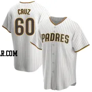 Omar Cruz Men's San Diego Padres White/Brown Replica Home Jersey