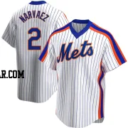 Omar Narvaez Men's New York Mets White Replica Home Cooperstown Collection Jersey