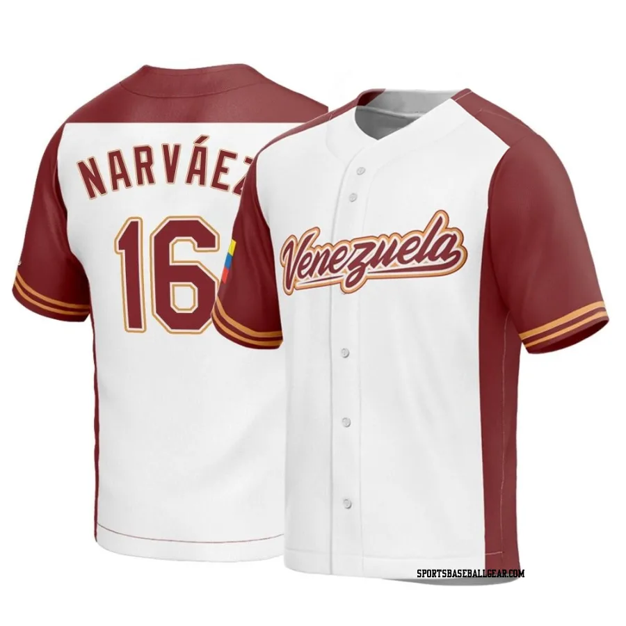 Omar Narvaez Youth Venezuela Baseball White Replica 2023 World Baseball Classic Jersey