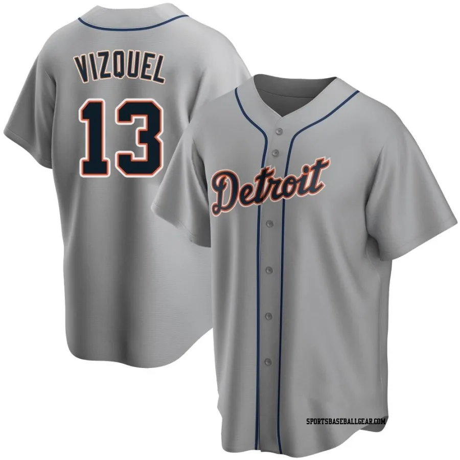 Omar Vizquel Men's Detroit Tigers Gray Replica Road Jersey