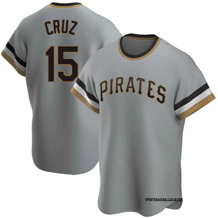 Oneil Cruz Men's Pittsburgh Pirates Gray Replica Road Cooperstown Collection Jersey