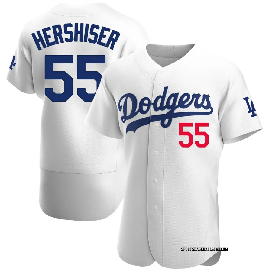 Orel Hershiser Men's Los Angeles Dodgers White Authentic Home Jersey