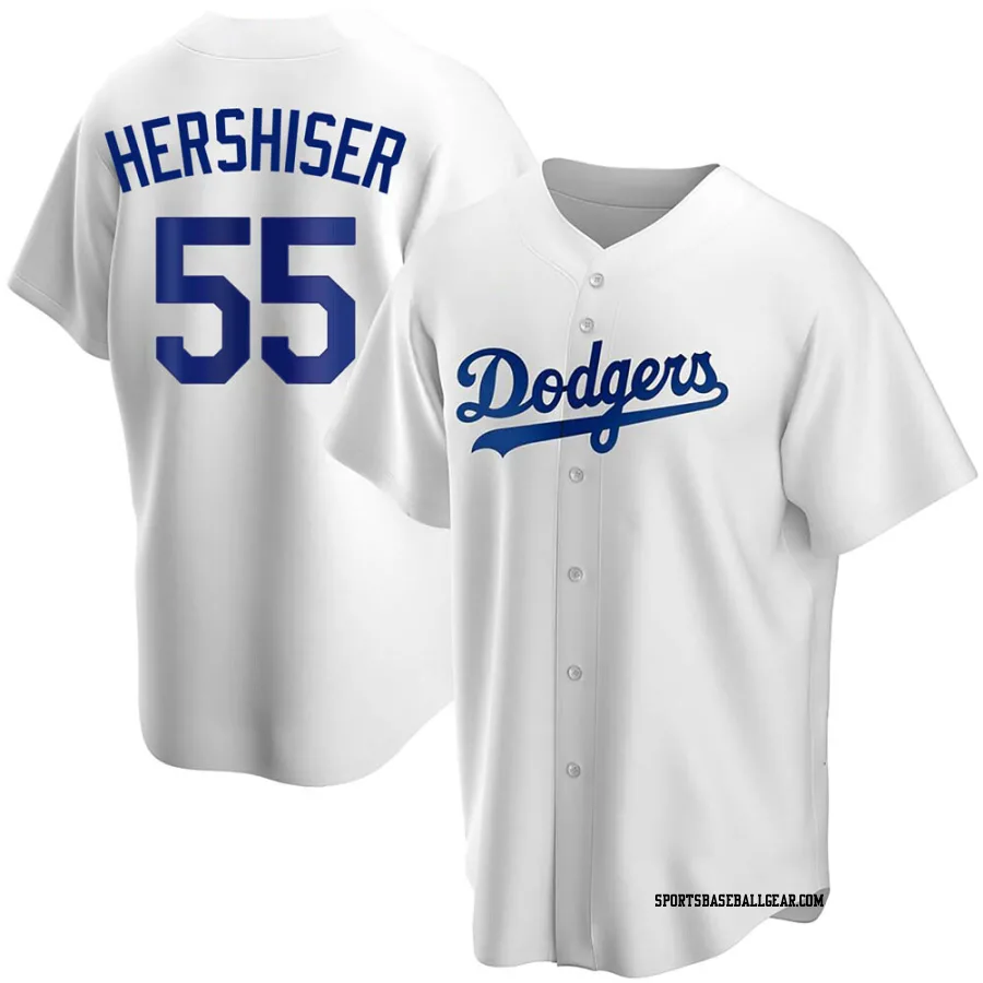 Orel Hershiser Men's Los Angeles Dodgers White Replica Home Jersey