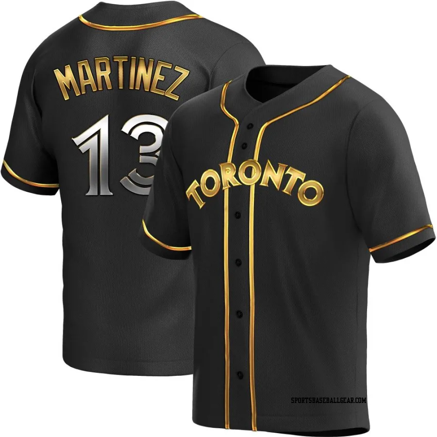 Orelvis Martinez Men's Toronto Blue Jays Black Golden Replica Alternate Jersey