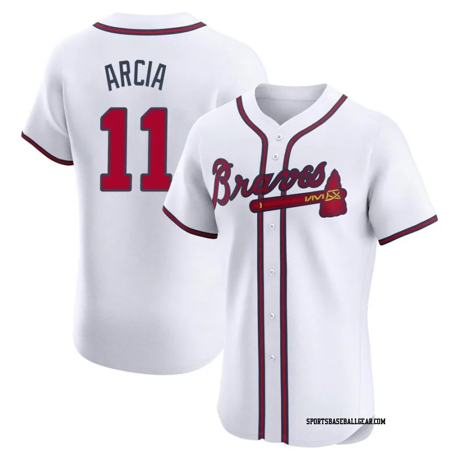 Orlando Arcia Men's Atlanta Braves White Elite Home Jersey