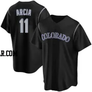 Orlando Arcia Men's Colorado Rockies Black Replica Alternate Jersey