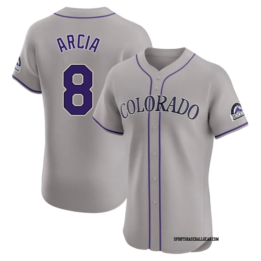 Orlando Arcia Men's Colorado Rockies Gray Elite Road Jersey