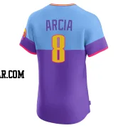 Orlando Arcia Men's Colorado Rockies Purple/Light Elite Blue 2025 City Connect Jersey