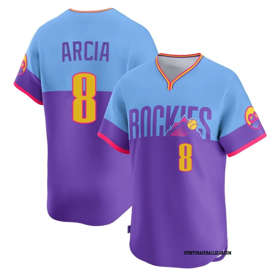 Orlando Arcia Men's Colorado Rockies Purple/Light Limited Blue 2025 City Connect Jersey