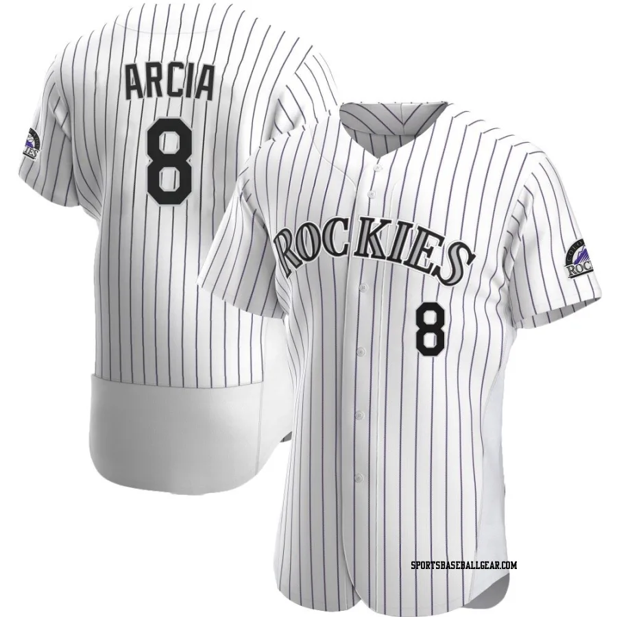Orlando Arcia Men's Colorado Rockies White Authentic Home Jersey