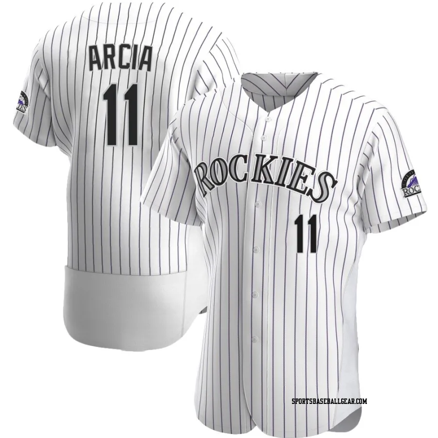 Orlando Arcia Men's Colorado Rockies White Authentic Home Jersey