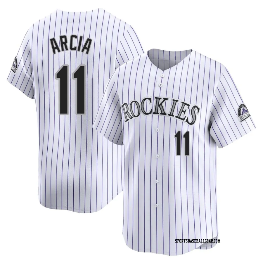 Orlando Arcia Men's Colorado Rockies White Limited Home Jersey