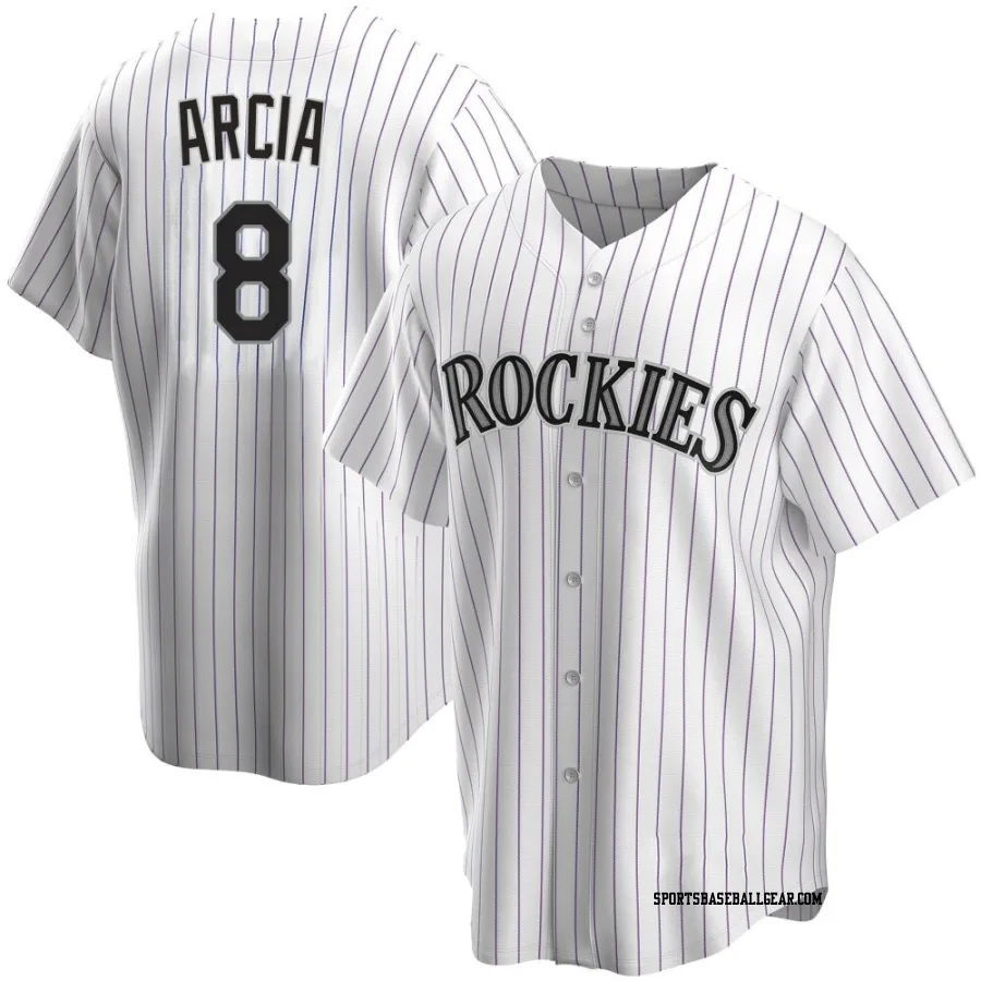 Orlando Arcia Men's Colorado Rockies White Replica Home Jersey