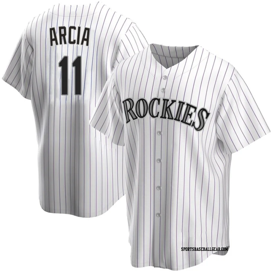 Orlando Arcia Men's Colorado Rockies White Replica Home Jersey