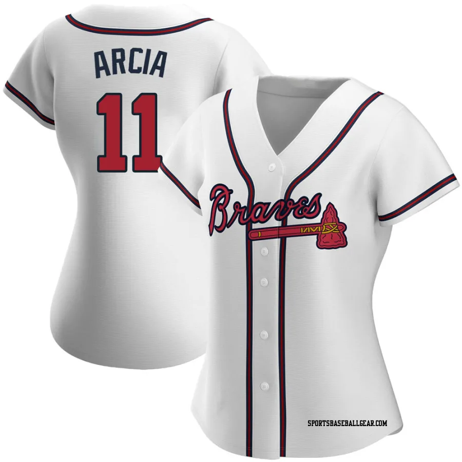 Orlando Arcia Women's Atlanta Braves White Authentic Home Jersey