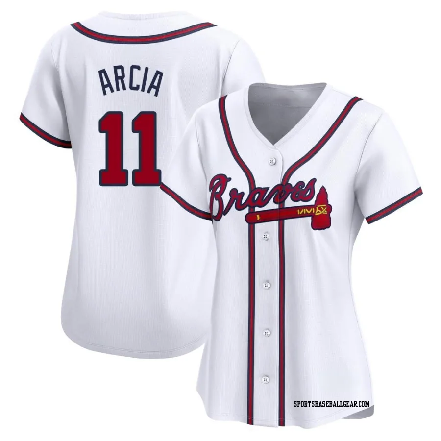 Orlando Arcia Women's Atlanta Braves White Limited Home Jersey