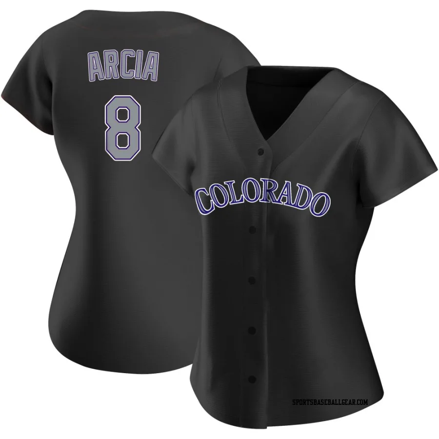 Orlando Arcia Women's Colorado Rockies Black Replica Alternate Jersey