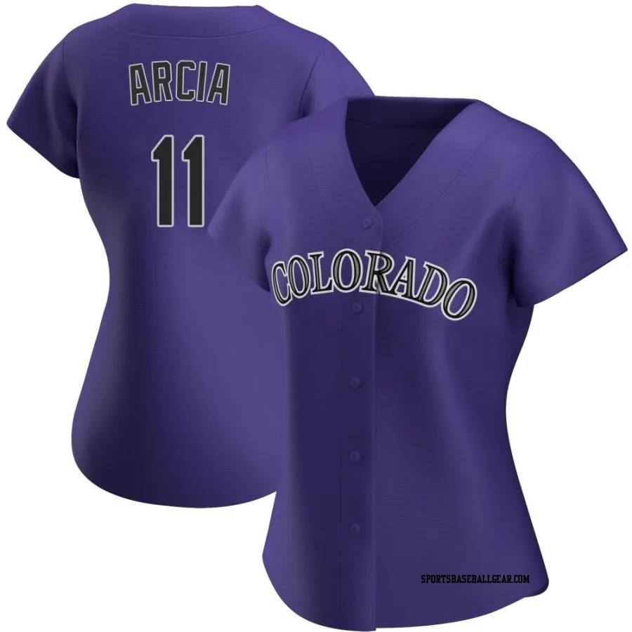 Orlando Arcia Women's Colorado Rockies Purple Replica Alternate Jersey