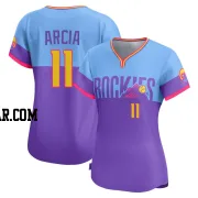 Orlando Arcia Women's Colorado Rockies Purple/Light Limited Blue 2025 City Connect Jersey