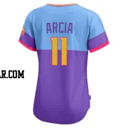 Orlando Arcia Women's Colorado Rockies Purple/Light Limited Blue 2025 City Connect Jersey