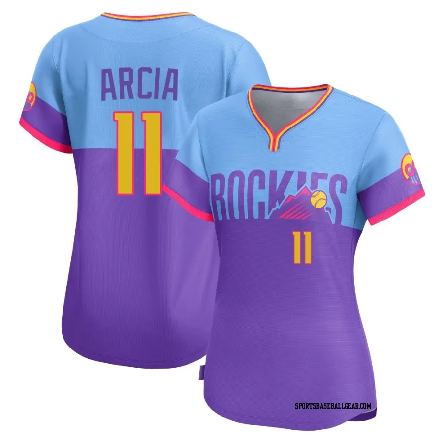 Orlando Arcia Women's Colorado Rockies Purple/Light Limited Blue 2025 City Connect Jersey