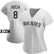 Orlando Arcia Women's Colorado Rockies White Authentic Home Jersey