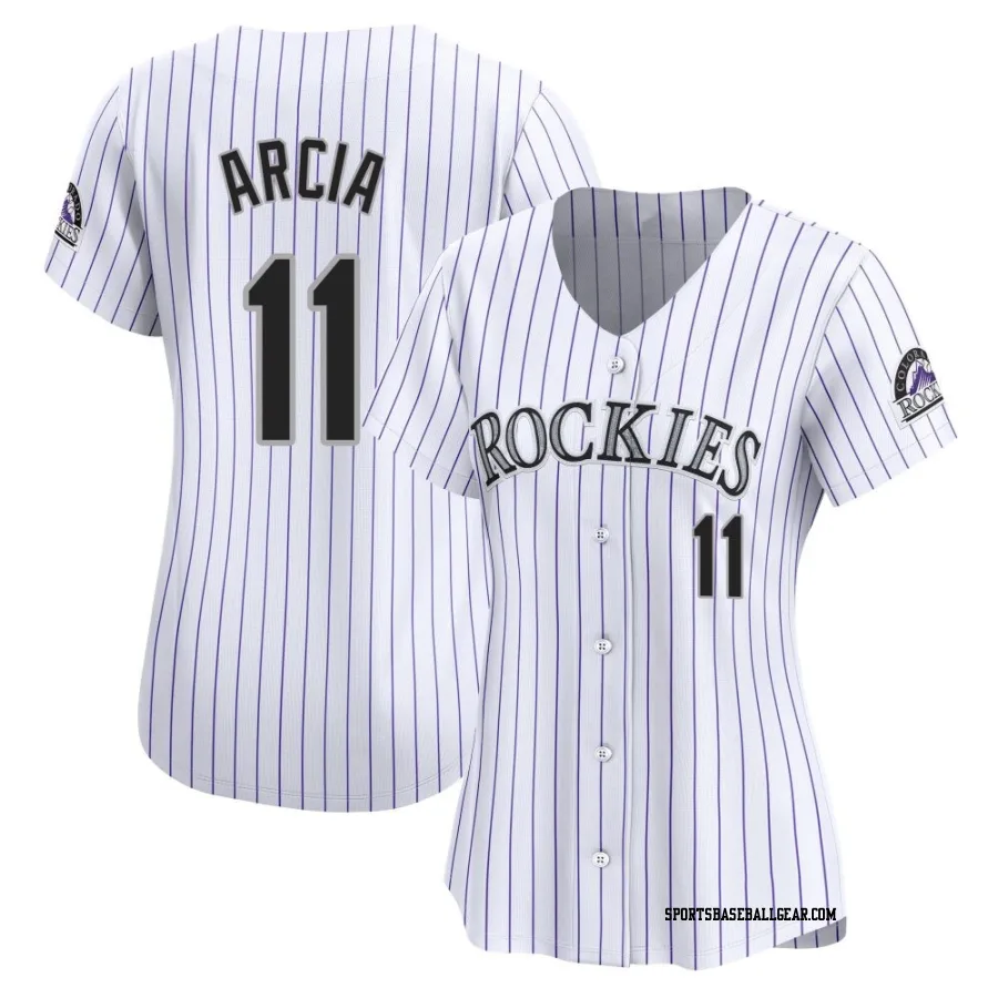 Orlando Arcia Women's Colorado Rockies White Limited Home Jersey