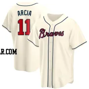 Orlando Arcia Youth Atlanta Braves Cream Replica Alternate Jersey