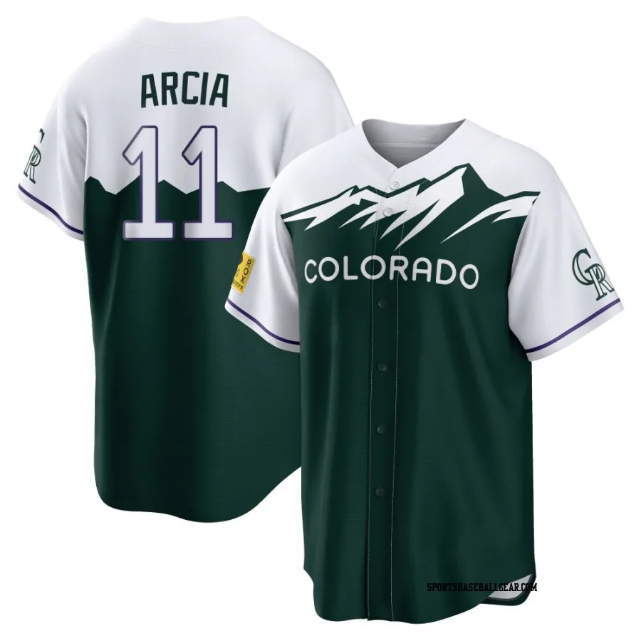 Orlando Arcia Youth Colorado Rockies Green Replica 2022 City Connect Jersey