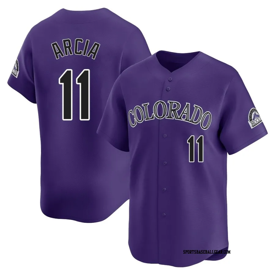 Orlando Arcia Youth Colorado Rockies Purple Limited Alternate Jersey