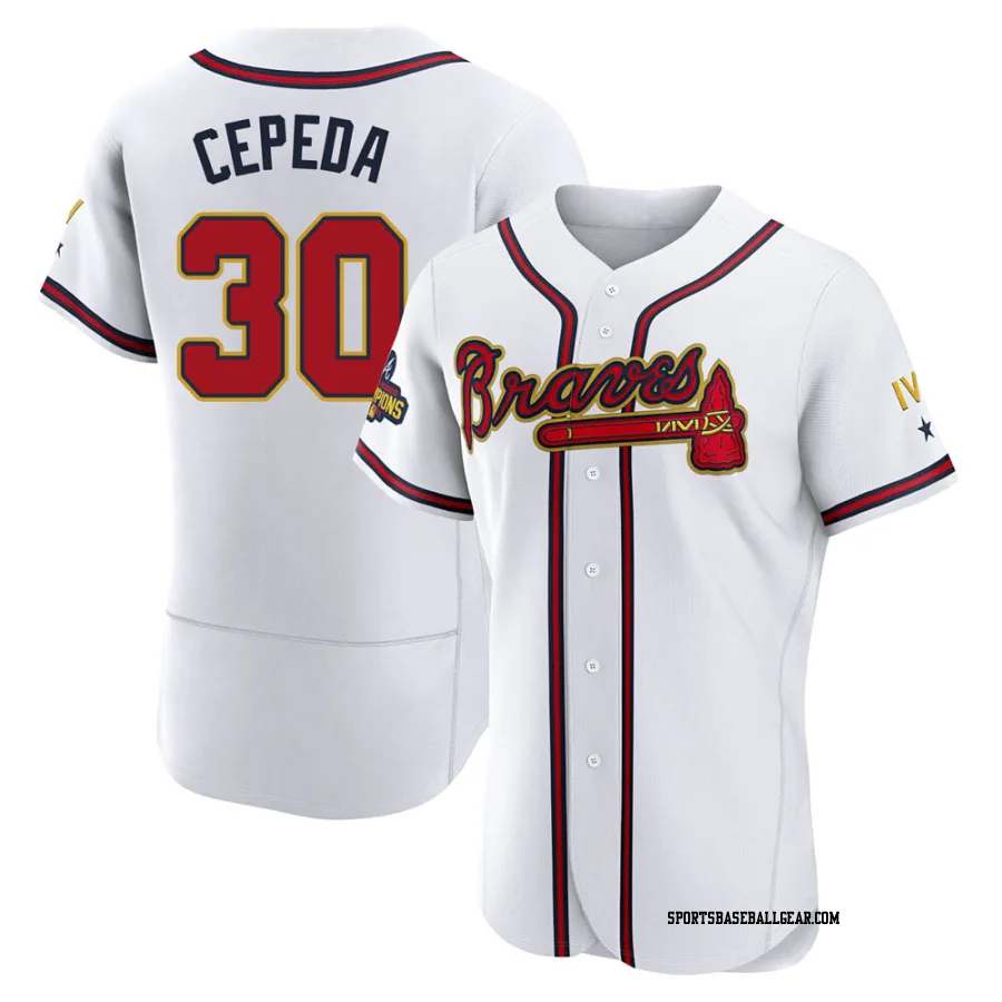 Orlando Cepeda Men's Atlanta Braves Gold Authentic White 2022 Program Jersey