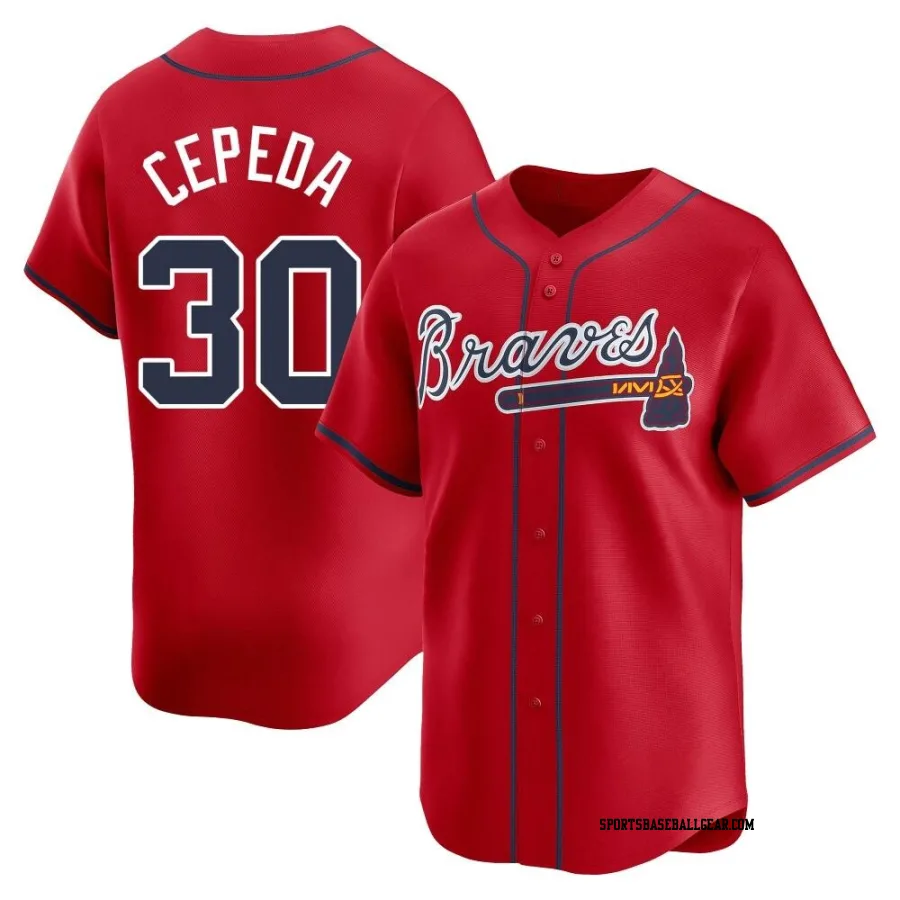Orlando Cepeda Men's Atlanta Braves Red Limited Alternate Jersey