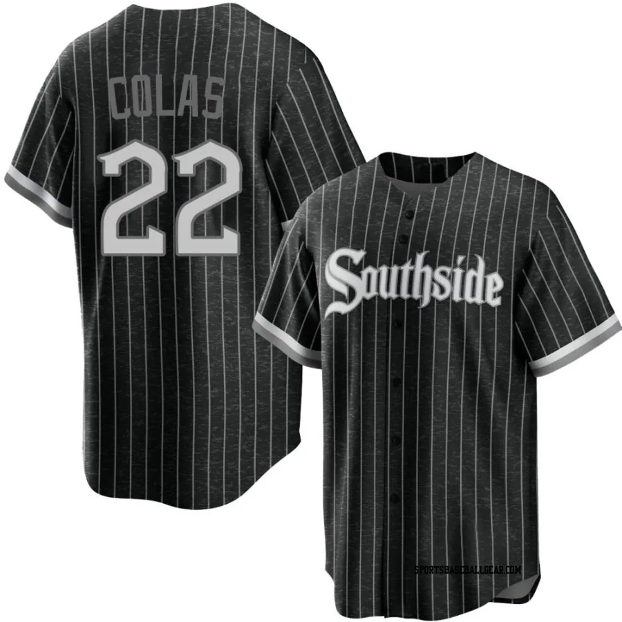 Oscar Colas Men's Chicago White Sox Black Replica 2021 City Connect Jersey