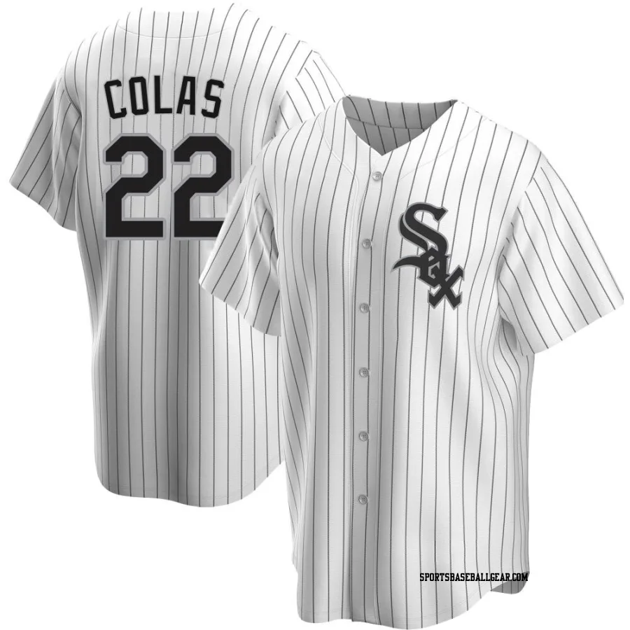 Oscar Colas Men's Chicago White Sox White Replica Home Jersey
