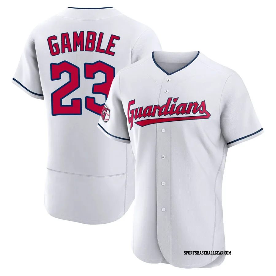 Oscar Gamble Men's Cleveland Guardians White Authentic Home Jersey
