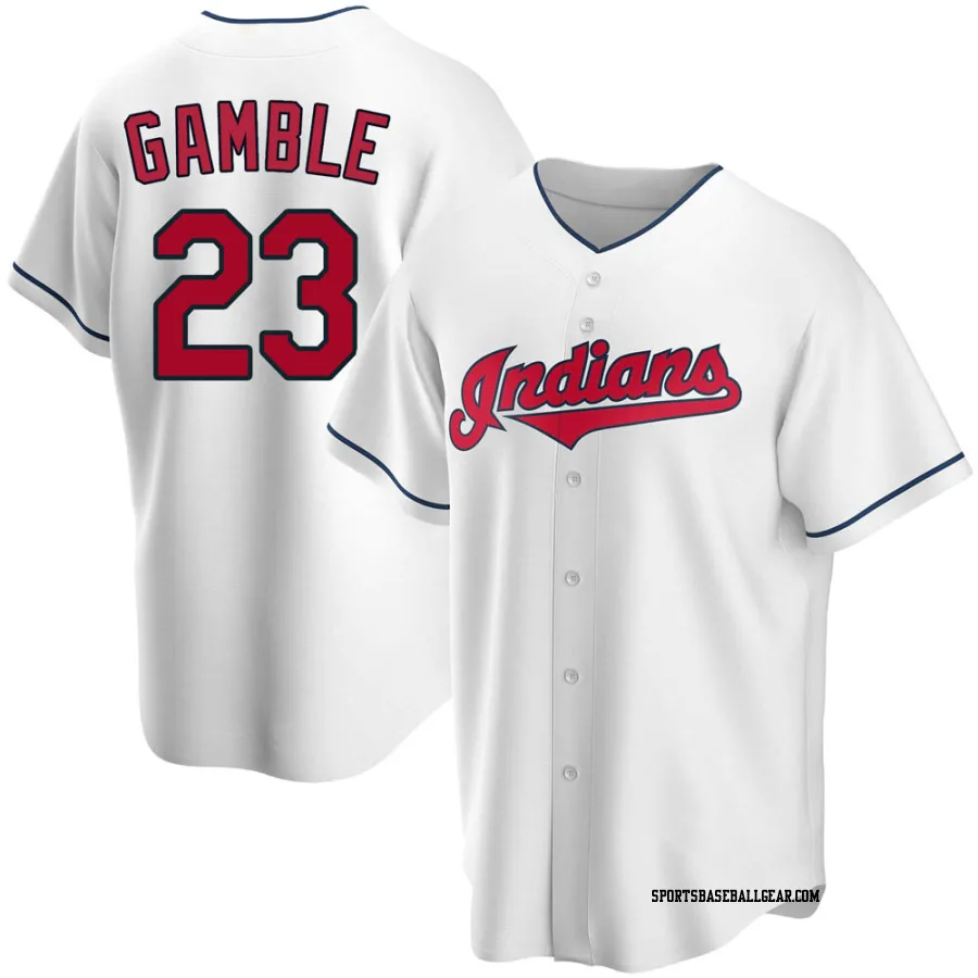 Oscar Gamble Men's Cleveland Guardians White Replica Home Jersey