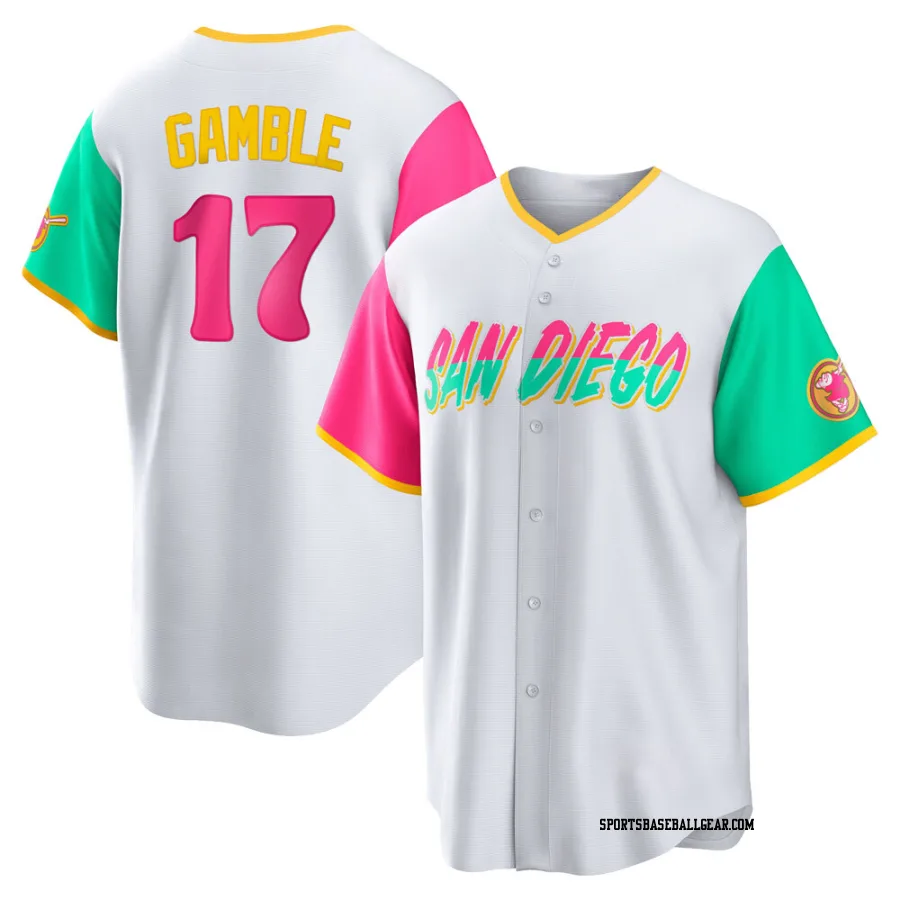 Oscar Gamble Men's San Diego Padres White Replica 2022 City Connect Jersey
