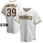 Oscar Gonzalez Men's San Diego Padres White/Brown Replica Home Jersey