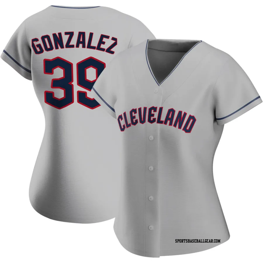 Oscar Gonzalez Women's Cleveland Guardians Gray Authentic Road Jersey