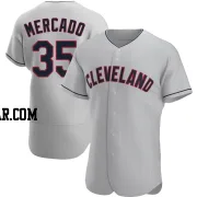 Oscar Mercado Men's Cleveland Guardians Gray Authentic Road Jersey