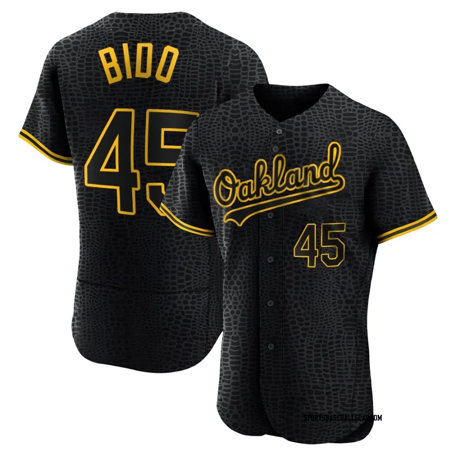 Osvaldo Bido Men's Oakland Athletics Black Authentic Snake Skin City Jersey